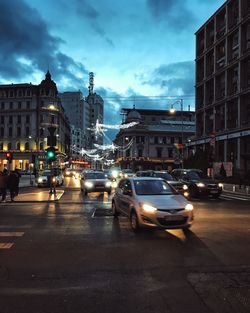 Cars on city street