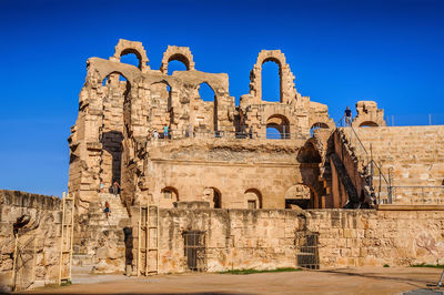 Old ruins against blue sky