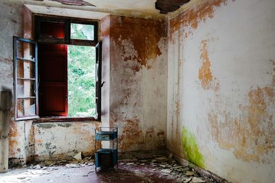 View of an abandoned room with window