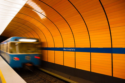 Train at subway station