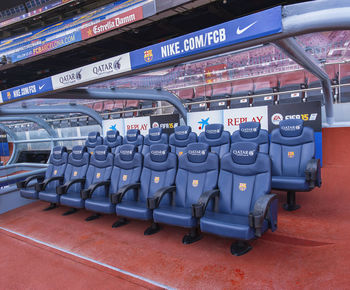 View of empty seats in row
