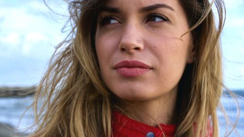Close-up portrait of young woman