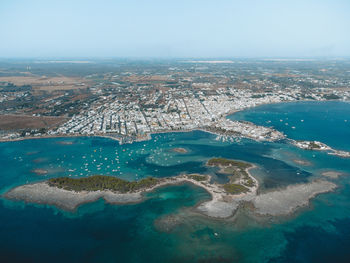 Aerial view of bay