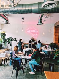 Group of people at restaurant