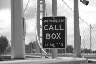 Close-up of road sign