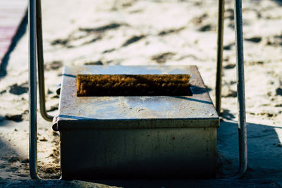 Close-up of rusty metallic structure