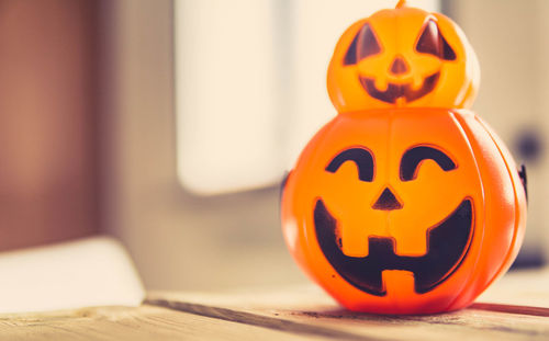 Close-up of pumpkin on table