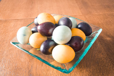 Close-up of fruits on table