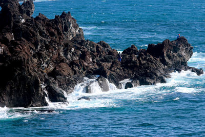 Rocks in sea