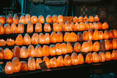 Pumpkins for sale at market stall