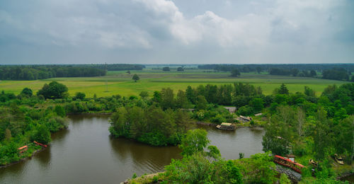 Scenic view of river against sky