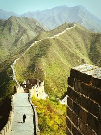 Scenic view of fort on mountain