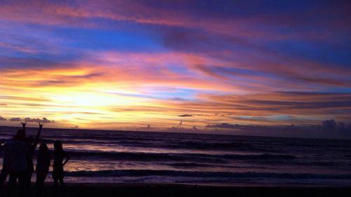 Scenic view of sunset over sea