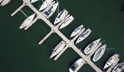 High angle view of metallic structure