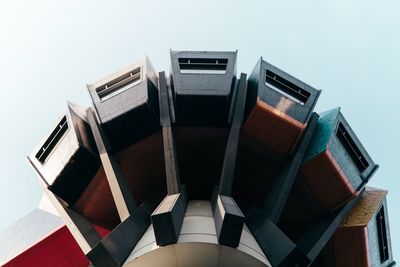Low angle view of modern building against clear sky