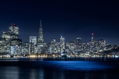 Illuminated city at night