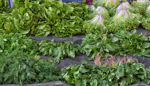 Vegetables for sale at market stall