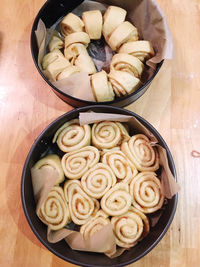 Cinnamon buns before baking