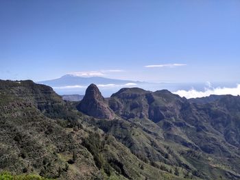 Scenic view of mountains against sky