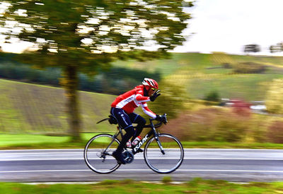 Man riding bicycle