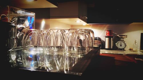 Close-up of wine glasses