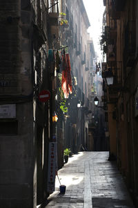 Narrow alley amidst buildings in city