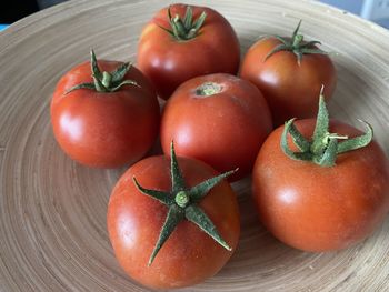 High angle view of fruits on table