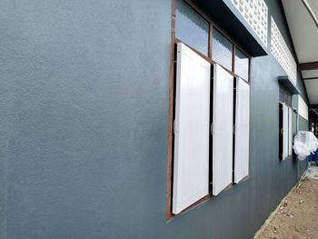 Close-up of window on wall of building