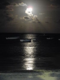 Scenic view of sea against sky at sunset
