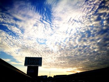 Low angle view of sky at sunset