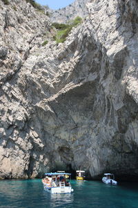 Scenic view of sea and mountains