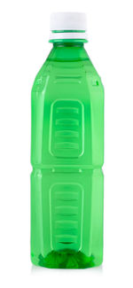 Close-up of green bottle against white background