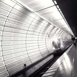 Illuminated subway station