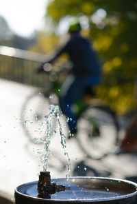 Close-up of water splashing in fountain