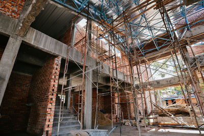 Low angle view of building under construction