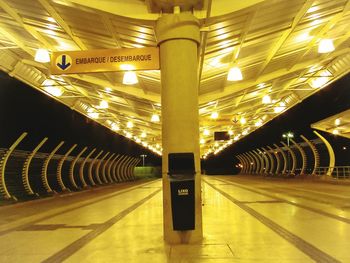 Illuminated subway station