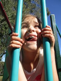 Portrait of girl playing in playground