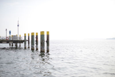 View of pier on sea