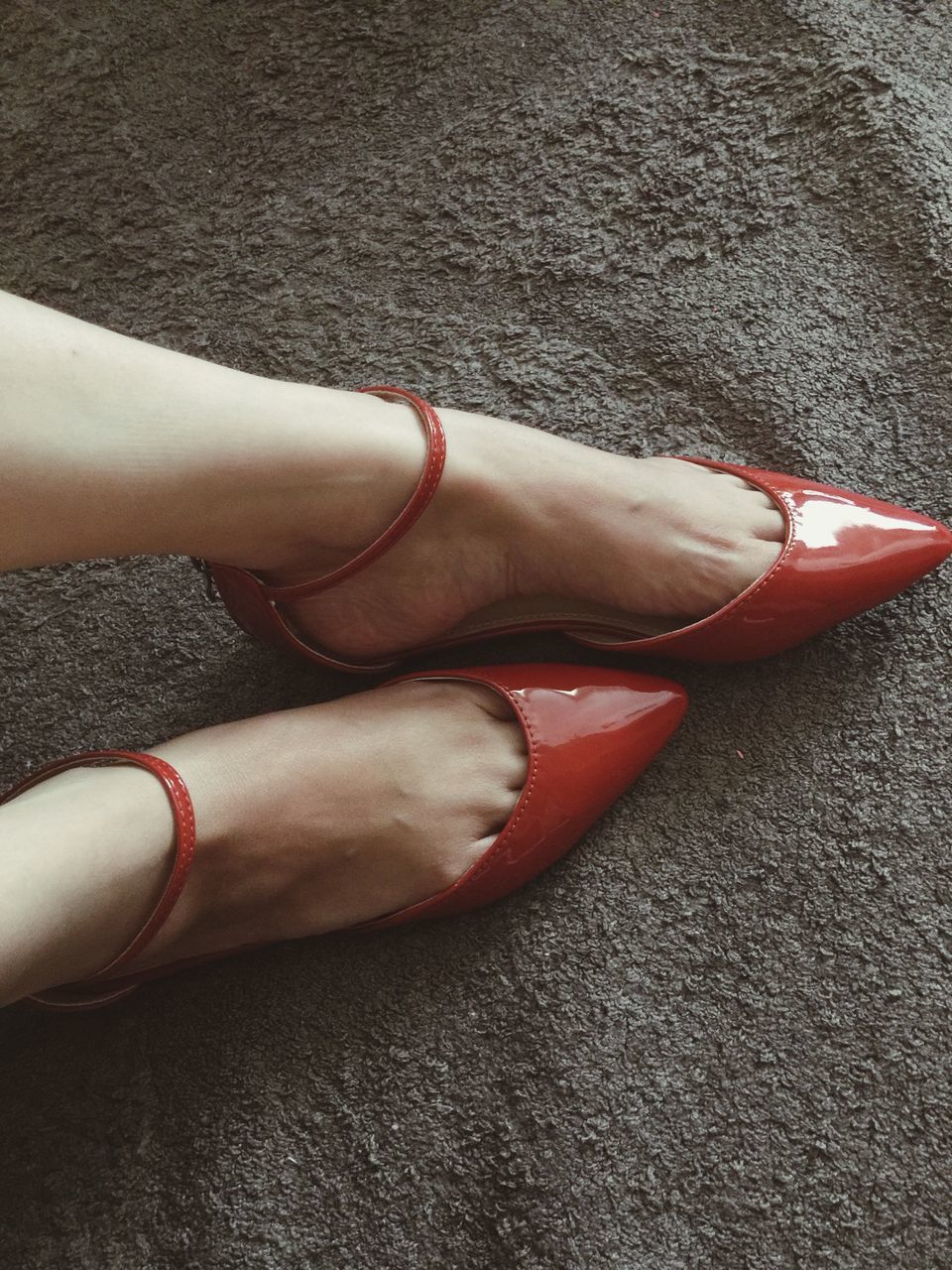 person, low section, part of, lifestyles, red, human foot, personal perspective, leisure activity, barefoot, high angle view, cropped, nail polish, human finger, close-up, pink color