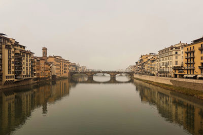 Panorama of the florence river with a view of ponte vecchio