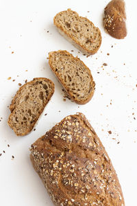 High angle view of bread in plate