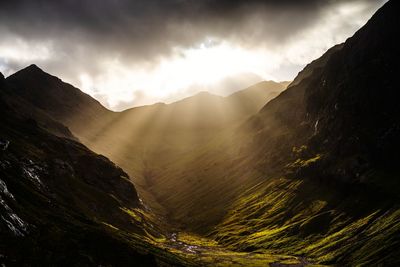 Scenic view of mountains against sky