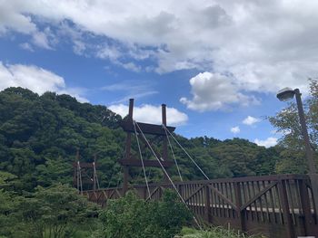 Low angle view of bridge against sky