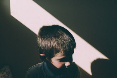 Close-up of child in sunlight
