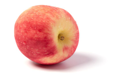 Close-up of apple against white background