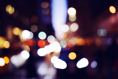 Defocused image of illuminated lights at night