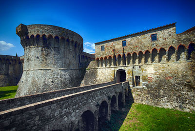 Low angle view of coliseum