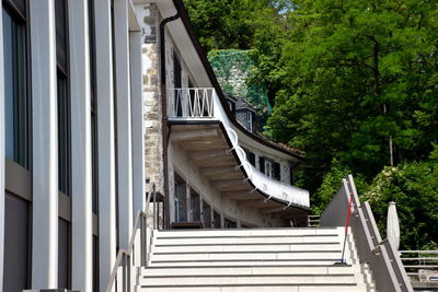 Low angle view of staircase by building