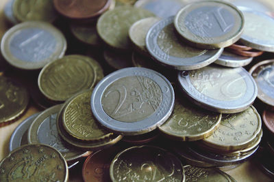 Full frame shot of coins