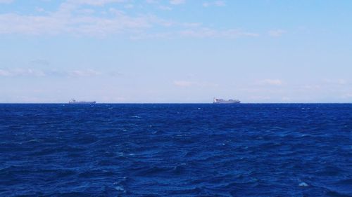 Boat sailing in sea